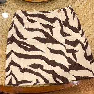 J.McLaughlin brown zebra wrap skirt